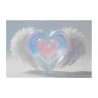 *~* Opal HEART ANGEL WINGS AP78 Acrylic Wall Art