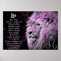 Horoscope Sign Leo Poster