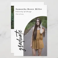 Budget Modern Arch 2 Photo Graduation Invitation