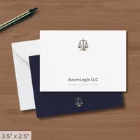 Modern Minimalist Justice Scale Legal Note Card