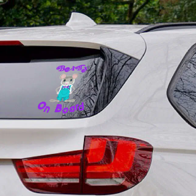 Baby on board - Elegant Mouse - car rear Window Cling