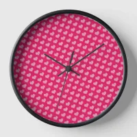 Pink Hearts Wall Clock