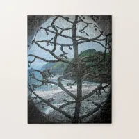 Hawaiian Ocean Beach Tree Photo View Jigsaw Puzzle