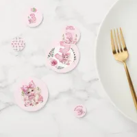 3rd birthday Kitten Theme Pink  Confetti