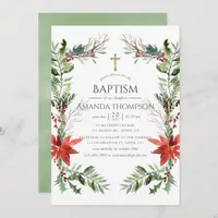 Winter Woodland Christmas Baptism or Christening Invitation