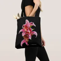 Elegant Pink Oriental Lilies Tote Bag