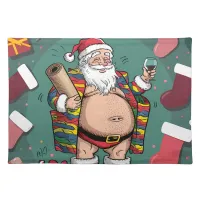 Cute funny father christmas cloth placemat