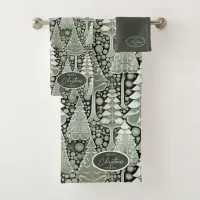 Green Earth Christmas Pattern#6 ID1009 Bath Towel Set