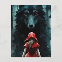 Red Riding Hood and the Wolf Postcard