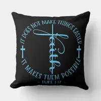 Faith Luke 1:37  Throw Pillow