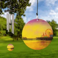 Yellow and Purple Santa Monica Pier Wind Chime