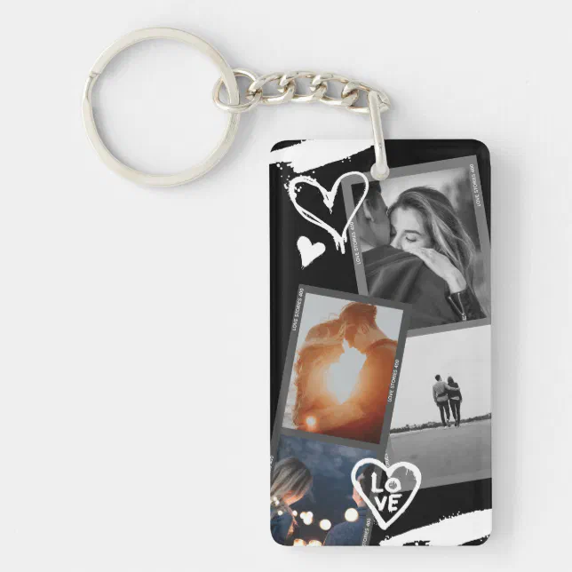 Personalized Photo and Text Photo Collage Keychain