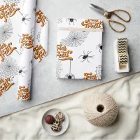 Trick or Treat Typography w/Spiders Pattern ID680 Wrapping Paper