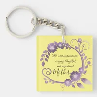 Gorgeous Floral Wreath Emotional Appraisal Message Keychain