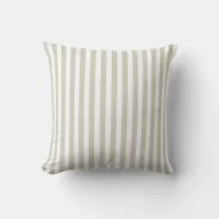 Pebble Brown and White Stripe Coastal Patterned Throw Pillow