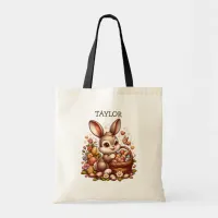 Personalized Easter Bunny Rabbit Tote Bag