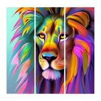 Abstract Lion Face Mystical Fantasy Art