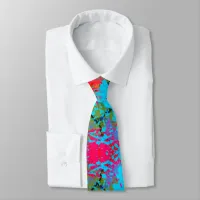 Splatter Art Purple Pink Blue Orange Abstract Art  Neck Tie