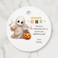 Little Boo Halloween Ghost Any Age 1st Birthday Favor Tags