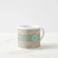 Paisley Chevron Monogram Beige PCMX Espresso Cup