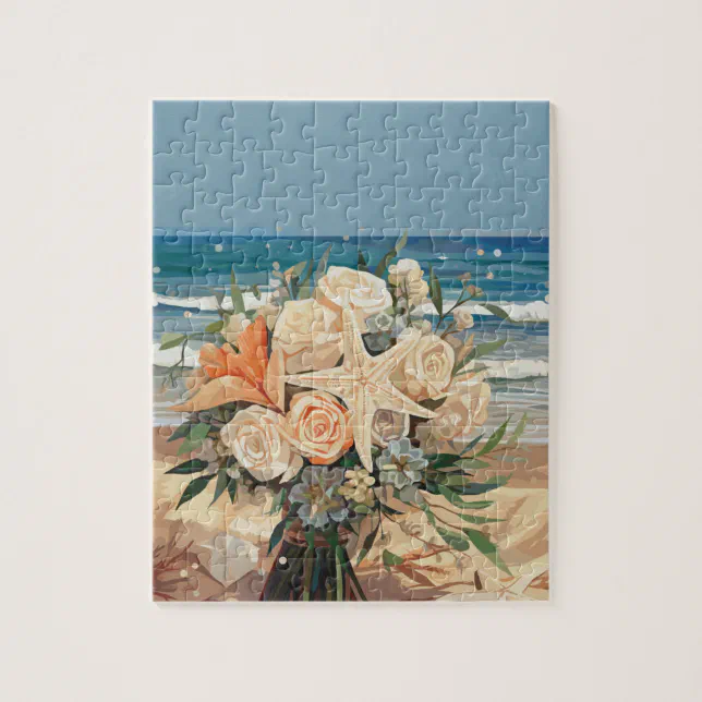 Seaside Theme Mermaid Wedding  Jigsaw Puzzle