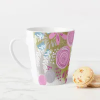 Modern Abstract Floral Latte Mug