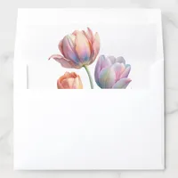 Romantic and Poetic Pastel Tulips Watercolor Envelope Liner