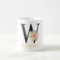 Watercolor Floral Monogram Coffee Mug