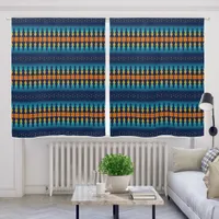 Southwest Sunset Pines Deep Blue 50x63in Blackout Curtains