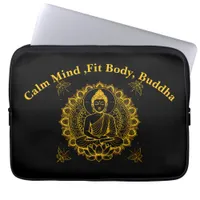 Buddha Statue With Lotus  Laptop Sleeve