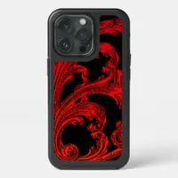 Unique Vintage Swirl Ombre Red Design iPhone 13 Pro Case