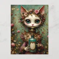 Cute Cat With a Potion Bottle Postcard