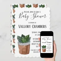 Potted Succulent Plant Baby Shower Invitation