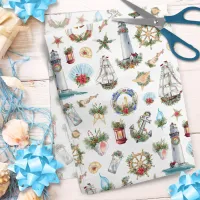 Nautical Christmas Beach Coastal Tissue Paper