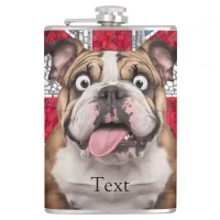 Cute Funny English BullDog Flask