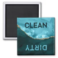 Teal Blue Agate Clean Dirty Dishwasher Magnet