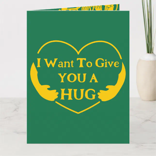 Green and Yellow Simple Hugs Sympathy Greeting Card