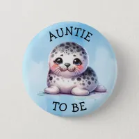 Auntie to be | Polar Arctic Winter Baby Shower Button