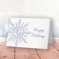 Blue Snowflake Business Christmas Holiday Card