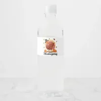 Happy Thanksgiving Typography Water Bottle Label