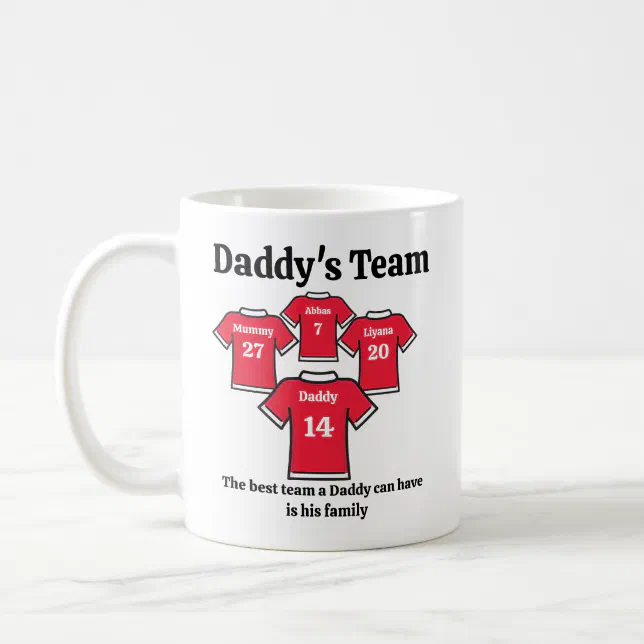 personalised mug for him, dads football team mug