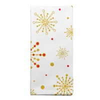 Retro Atomic Mid-Century Mod Red & Gold Starburst Napkin