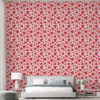 Valentine Love Hearts Red And White Wallpaper