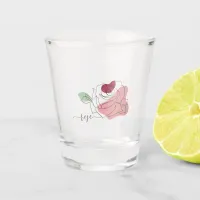 Lovely Rose Minimalist Line Art Shot Glass