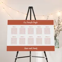 Terracotta 10 Table Seating Chart Foam Board