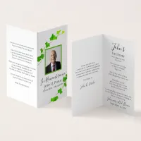 Green English Ivy Vine Funeral Memorial Prayer Business Card