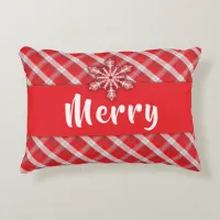 Snowflake On Red Retro Vintage Christmas Plaid