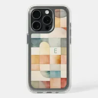 Modern Abstract Rustic Personalized Monogram iPhone 15 Pro Case