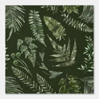 Moody Forest Dark Green Botanical Watercolor Wallpaper