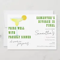 Pairs Well Divorce Papers Margarita Tequila Party Invitation